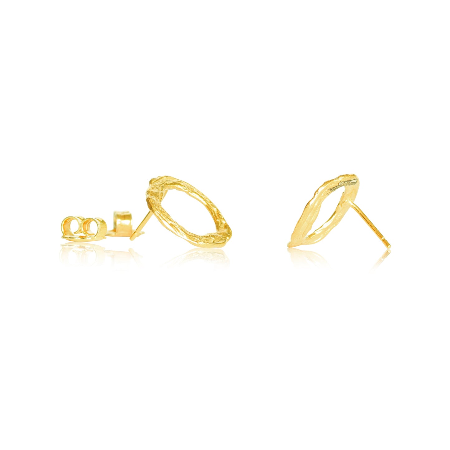 18 Carat Yellow Gold Circle Stud Earrings - LaParra Jewels-bespoke and one of a kind fine jewellery-london