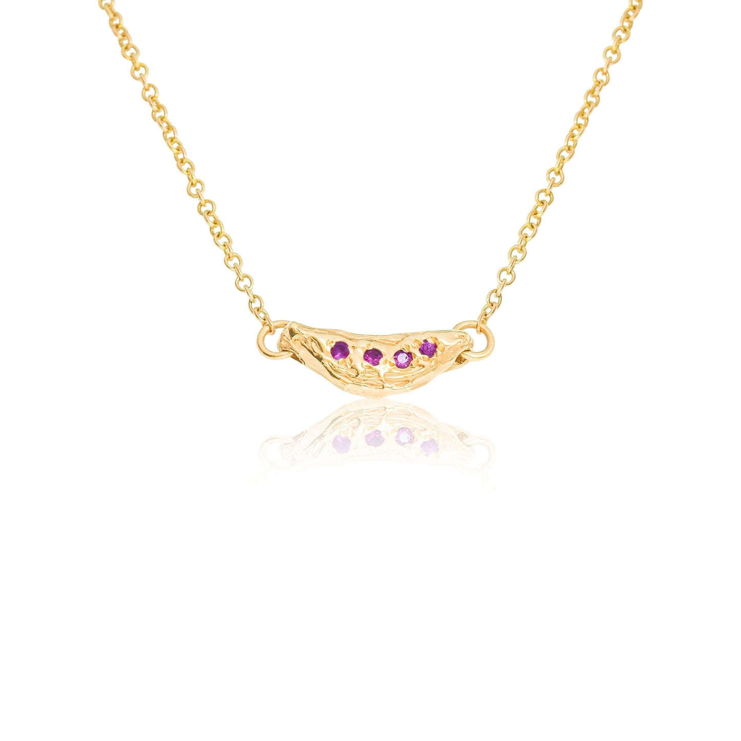 9 Carat Yellow Gold Chain Necklace, set with Rubies - LaParra Jewels-bespoke and one of a kind fine jewellery-london
