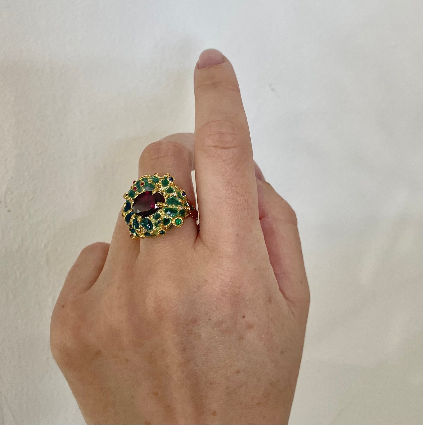 Blue Opal 18 ct. gold ring - LaParra Jewels-bespoke and one of a kind fine jewellery-london