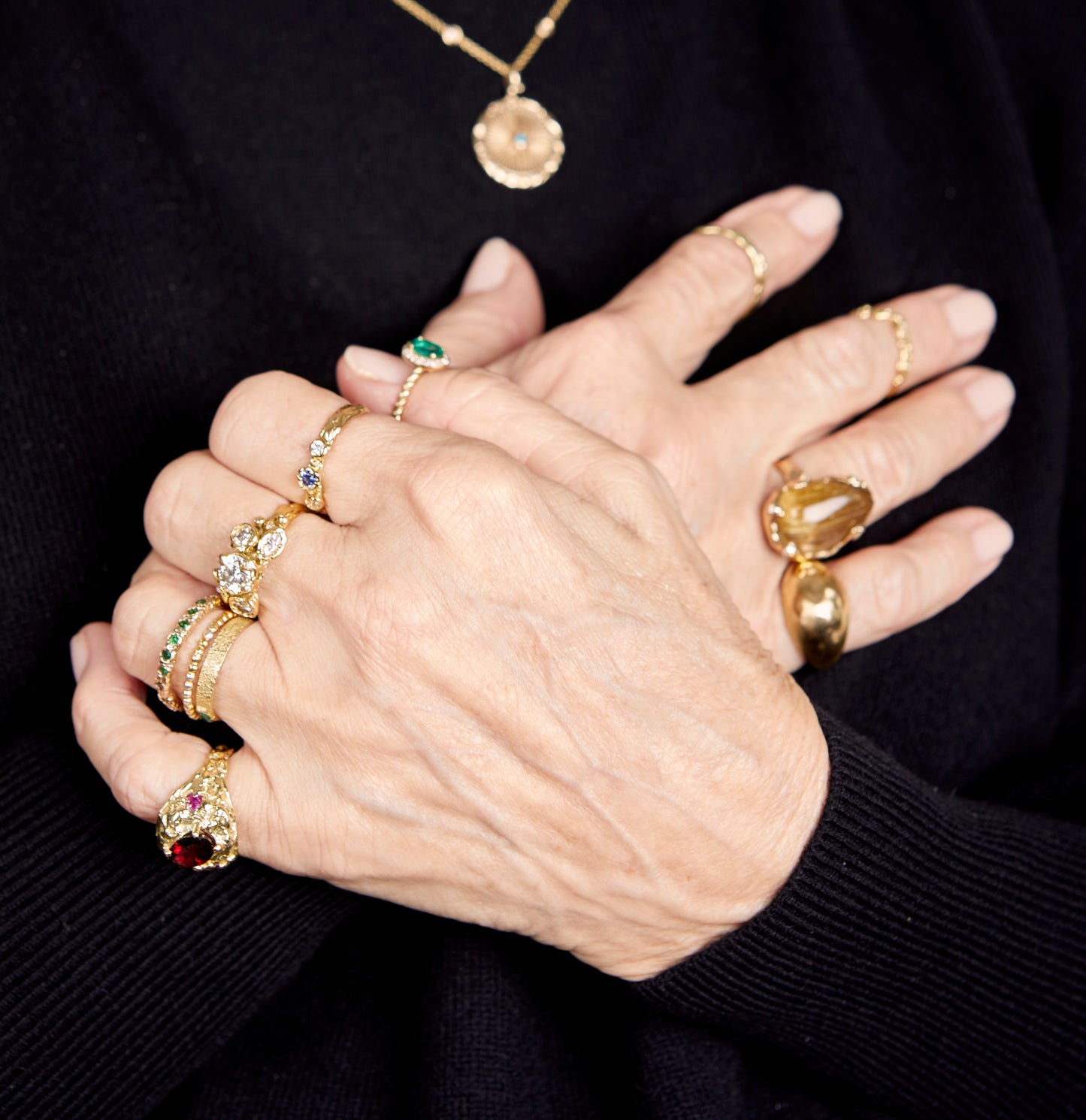 Carat yellow gold, Eternity ring set with natural green tsavorites. - LaParra Jewels-bespoke and one of a kind fine jewellery handmade in britain london cool jewellery southbank slow fashion jewellery fair mined