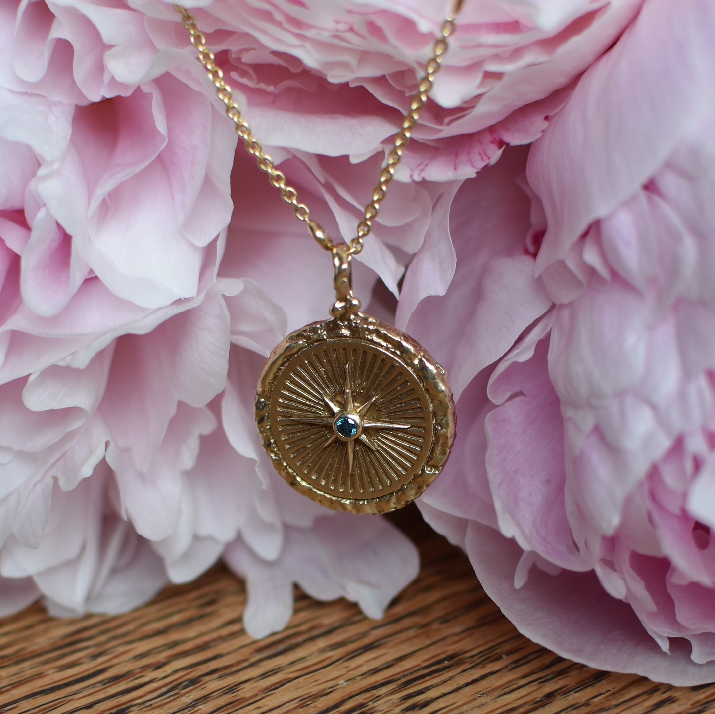 Nicole 9 Carat Yellow Gold Pendant, set with natural diamond - LaParra Jewels-bespoke and one of a kind fine jewellery-london