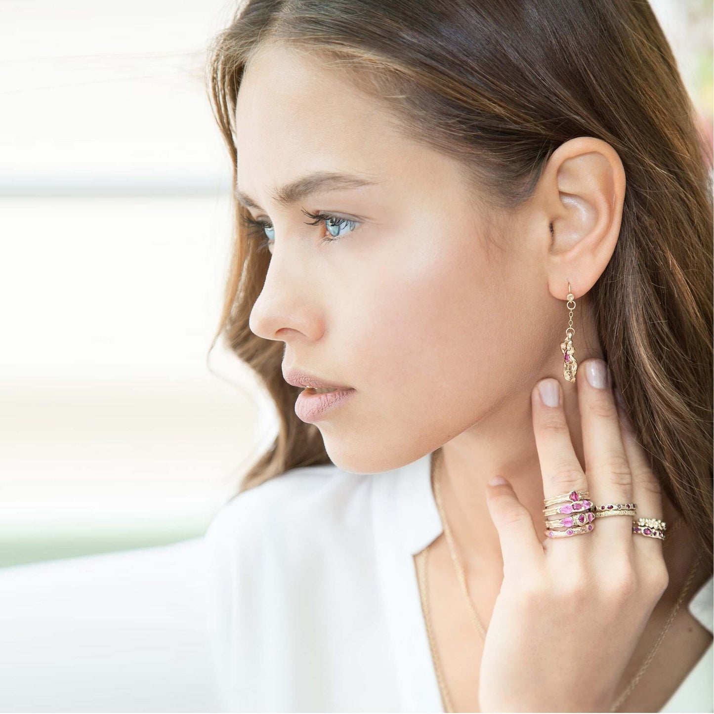 Alejandra - Brilliant Cut Rubies, set in 9 Carat Yellow Gold - LaParra Jewels-bespoke and one of a kind fine jewellery-london