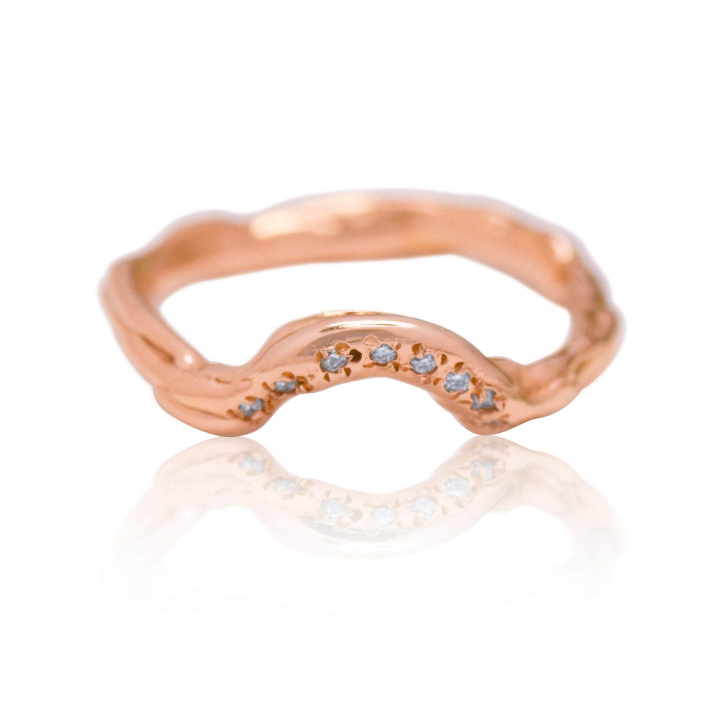 9ct Rose Gold Wedding Ring with Diamonds