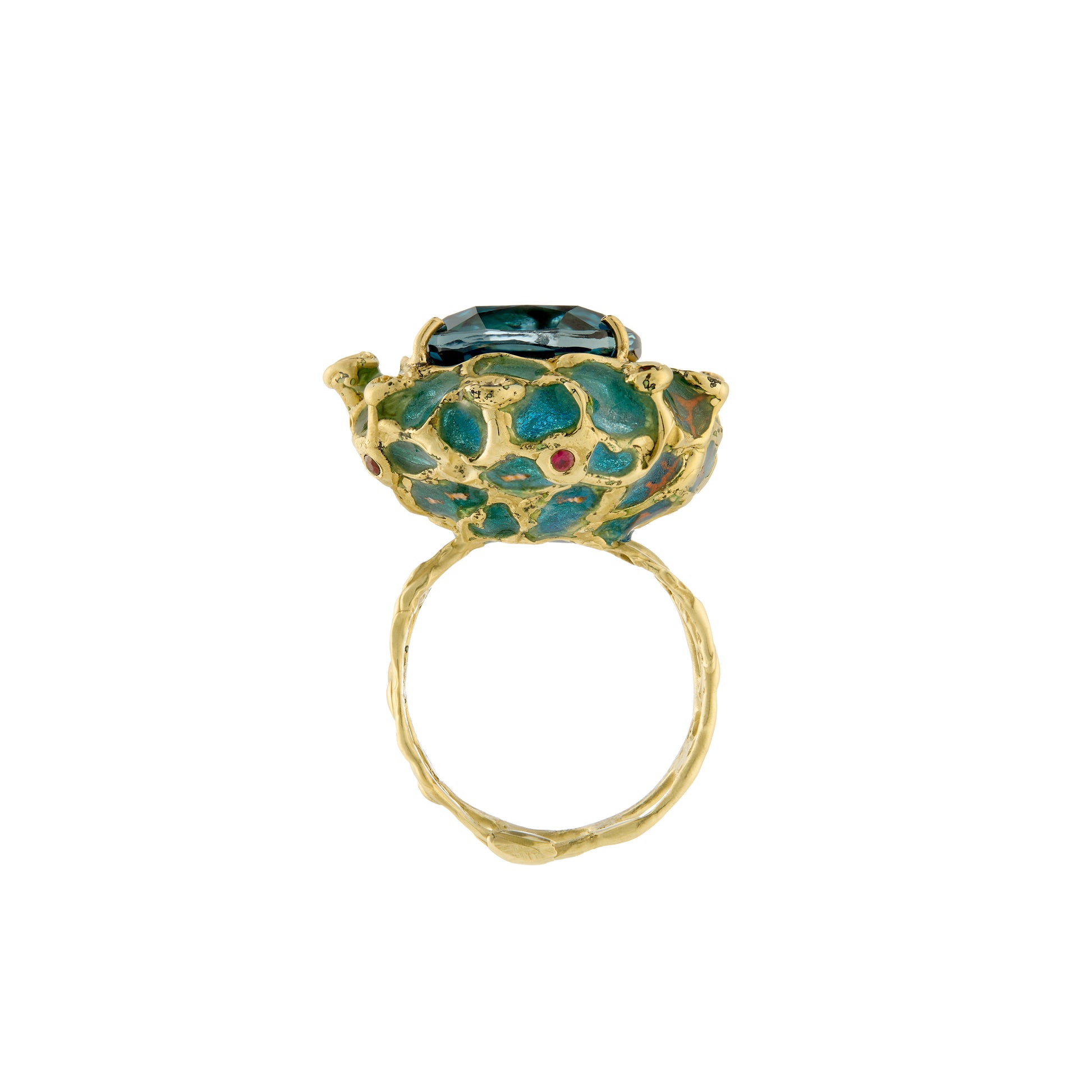 London Blue Topaz 18 ct. gold ring Parra Jewels-bespoke and one of a kind fine jewellery-london