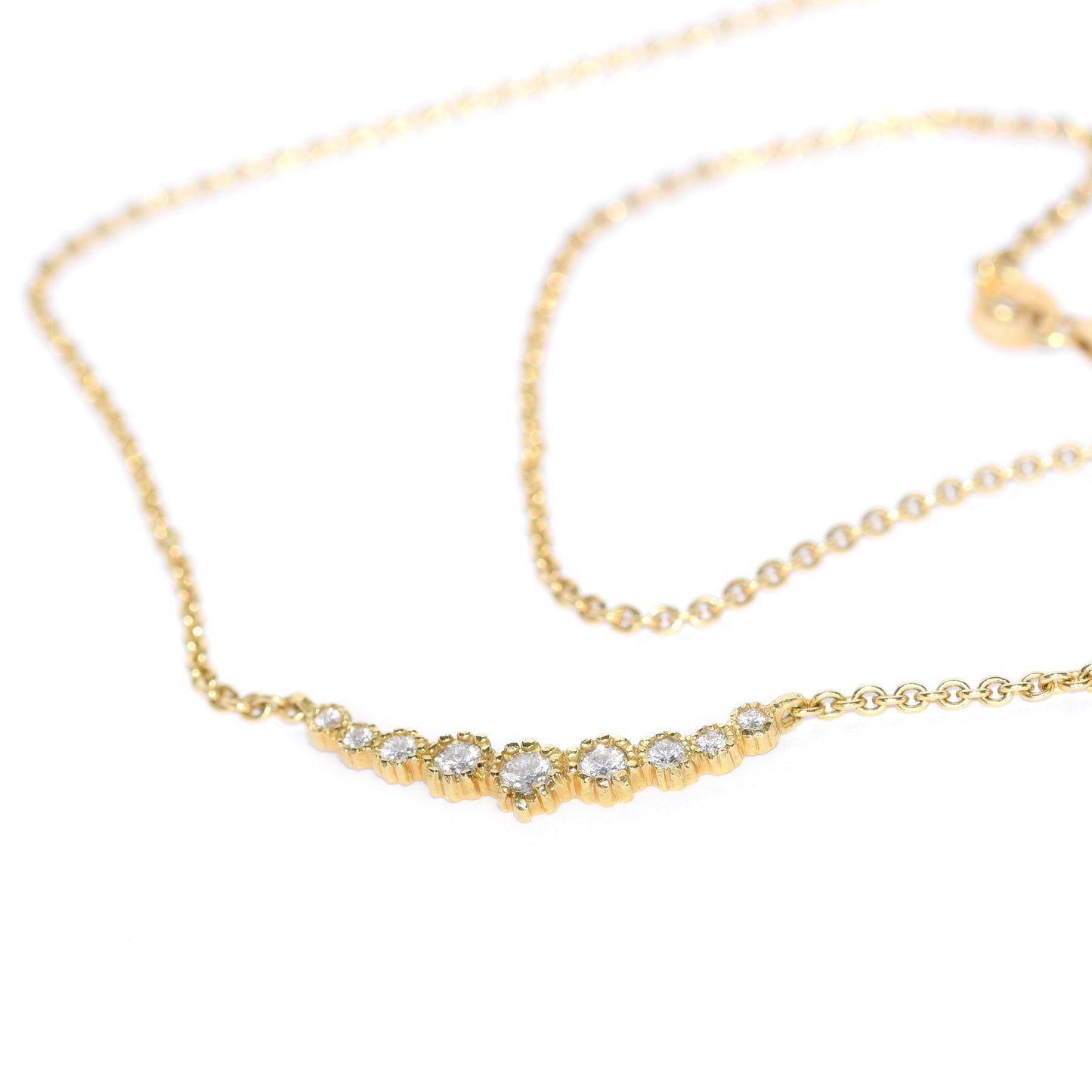 Gold Necklace set with white diamonds - LaParra Jewels-BESPOKE HAND MADE JEWLERY LONDON