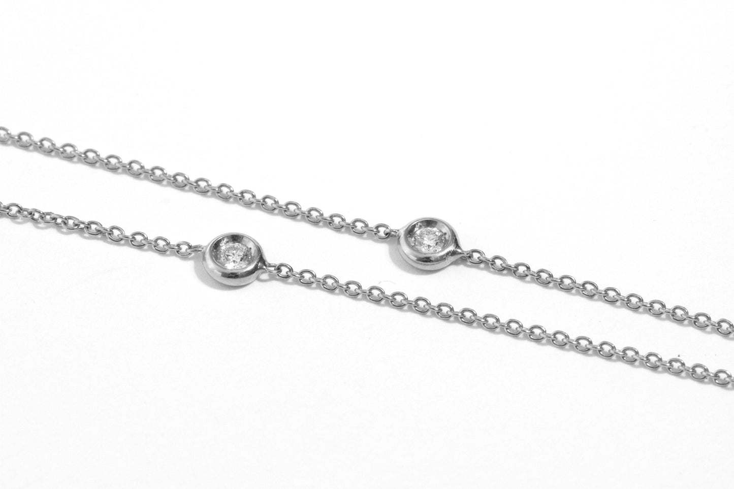 Yellow gold necklace set with white diamonds - LaParra Jewels-BESPOKE HAND MADE JEWLERY LONDON